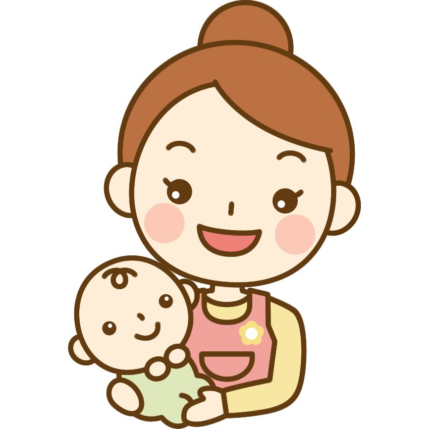 赤ちゃんを抱っこする保育士 ベビーシッター のイラスト かわいい女性の無料イラスト Woman Illust