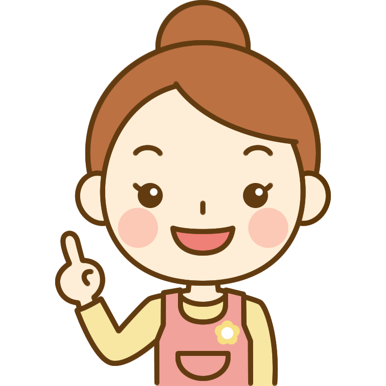 指差しポーズをする保育士のイラスト かわいい女性の無料イラスト