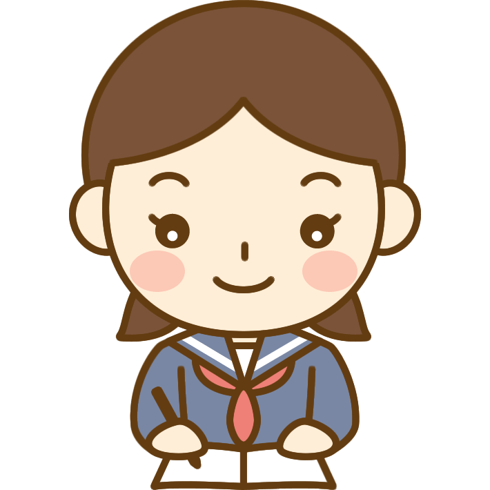 勉強をする女子中学生のイラスト