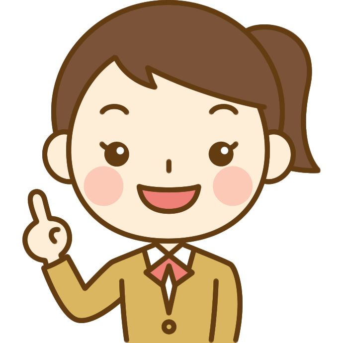 指差しポーズをする女子高校生のイラスト